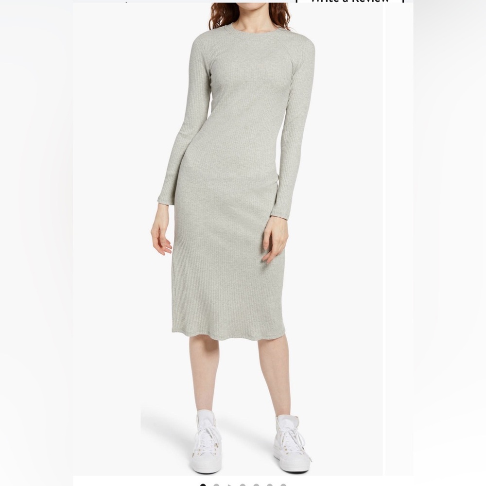 Ten Sixty Sherman Light Gray Midi Dress